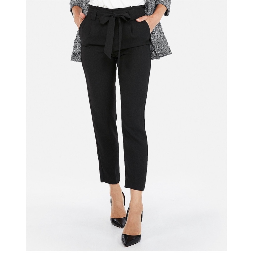 Express High Waisted Sash Tie Ankle Pant